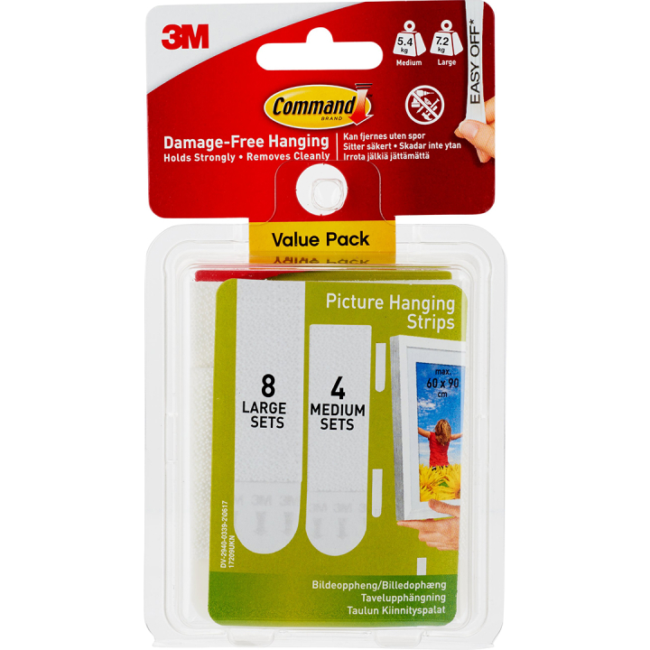 Command Billedeophængning Strips Value Pack Medium/Large i gruppen Hobby & Kreativitet / Organisere / Rammer / Billedeophæng hos Pen Store (135684)