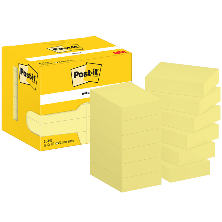 Post‑it 38×51 gul 12‑pakke i gruppen Papir & Blok / Skriv og noter / Post-it og notesblokke hos Pen Store (135708)