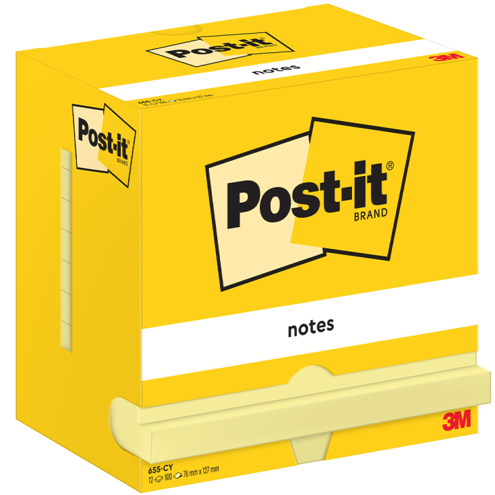 Post-it 76x127 Gul 12-pak i gruppen Papir & Blok / Skriv og noter / Post-it og notesblokke hos Pen Store (135712)