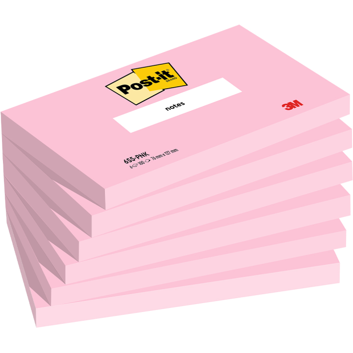 Post-it 76×127 Neonrosa 6-pak i gruppen Papir & Blok / Skriv og noter / Post-it og notesblokke hos Pen Store (135715)