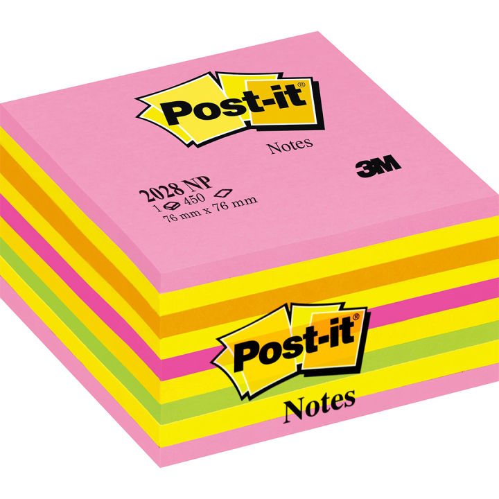 Post-it Note Cube 76x76 Neonrosa i gruppen Papir & Blok / Skriv og noter / Post-it og notesblokke hos Pen Store (135716)