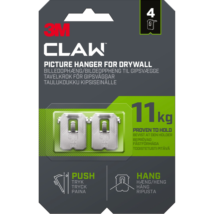 Claw Billedkrog til gipsvæg 11 kg 4-pak i gruppen Hobby & Kreativitet / Organisere / Rammer / Billedeophæng hos Pen Store (135736)