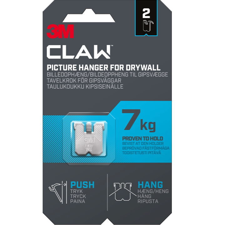 Claw Billedkrog til gipsvæg 7 kg 2-pak i gruppen Hobby & Kreativitet / Organisere / Rammer / Billedeophæng hos Pen Store (135740)