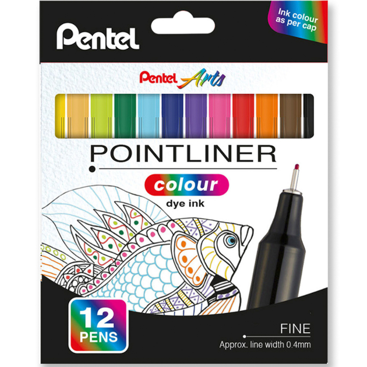 Pointliner Colour 12-sæt i gruppen Penne / Kunstnerpenne / Tusser hos Pen Store (135771)