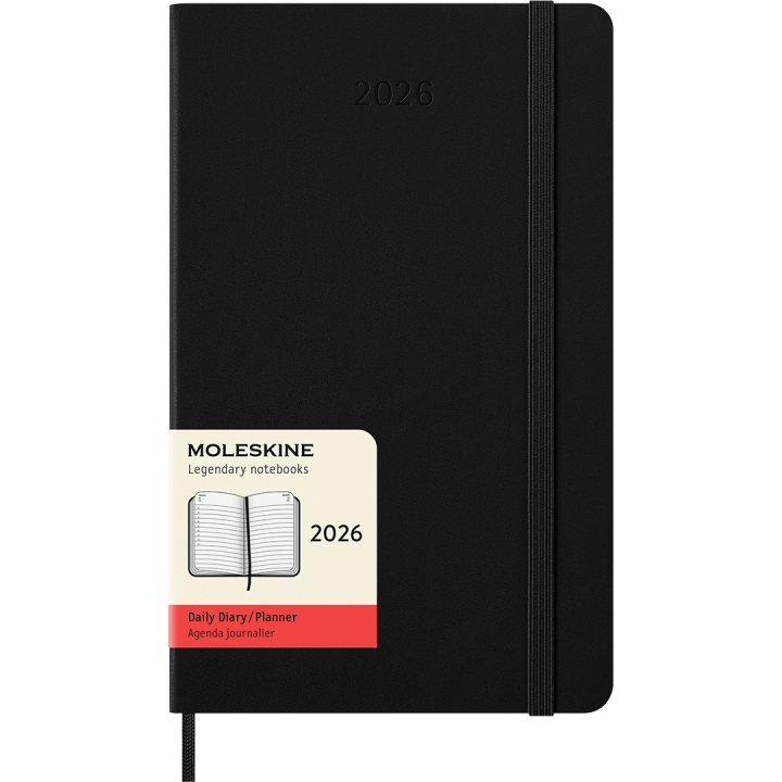 Kalender 12M Daily 2026 Hardcover Large Black i gruppen Papir & Blok / Kalendere / 12 mdr kalendere hos Pen Store (136081)