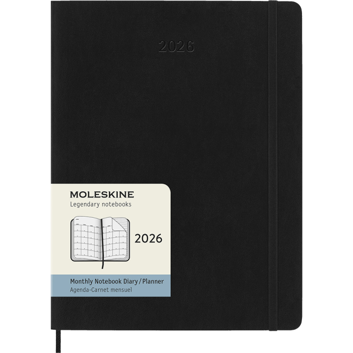 Kalender 12M Monthly 2026 Softcover XL Black i gruppen Papir & Blok / Kalendere / 12 mdr kalendere hos Pen Store (136099)