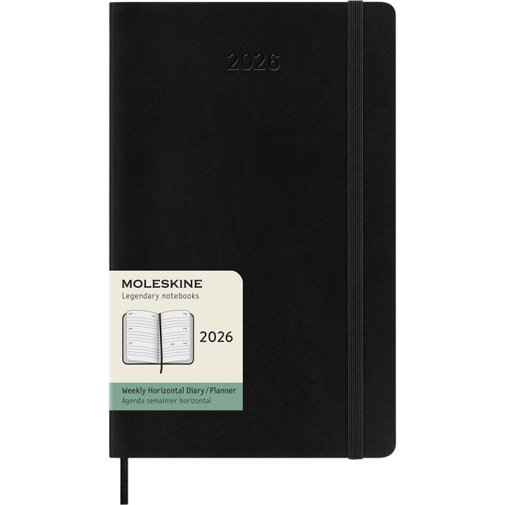 Kalender 12M Weekly Horizontal 2026 Softcover Large Black i gruppen Papir & Blok / Kalendere / 12 mdr kalendere hos Pen Store (136107)