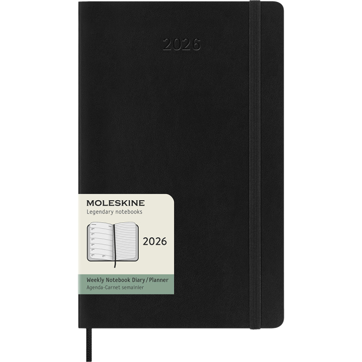 Kalender 12M Weekly Notebook 2026 Softcover Large Black i gruppen Papir & Blok / Kalendere / 12 mdr kalendere hos Pen Store (136111)