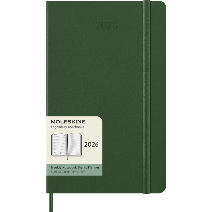 Kalender 12M Weekly Notebook 2026 Hardcover Large Myrtle Green i gruppen Papir & Blok / Kalendere / 12 mdr kalendere hos Pen Store (136112)