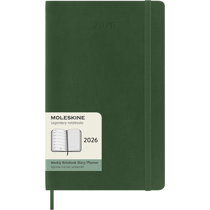Kalender 12M Weekly Notebook 2026 Softcover Large Myrtle Green i gruppen Papir & Blok / Kalendere / 12 mdr kalendere hos Pen Store (136113)