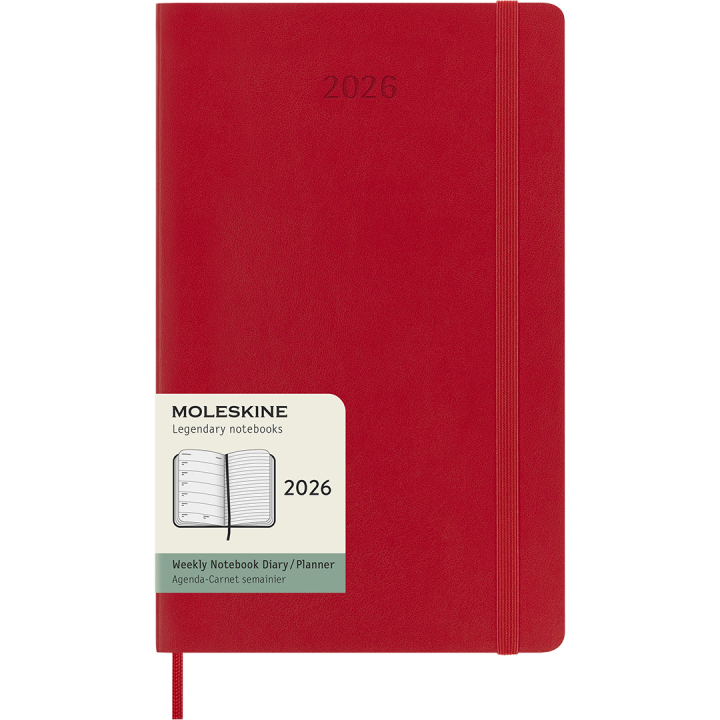 Kalender 12M Weekly Notebook 2026 Softcover Large Red i gruppen Papir & Blok / Kalendere / 12 mdr kalendere hos Pen Store (136116)