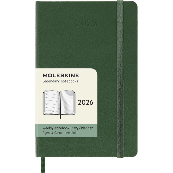 Kalender 12M Weekly Notebook 2026 Hardcover Pocket Myrtle Green i gruppen Papir & Blok / Kalendere / 12 mdr kalendere hos Pen Store (136120)
