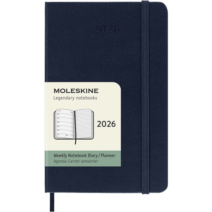 Kalender 12M Weekly Notebook 2026 Hardcover Pocket Sapphire Blue i gruppen Papir & Blok / Kalendere / 12 mdr kalendere hos Pen Store (136125)