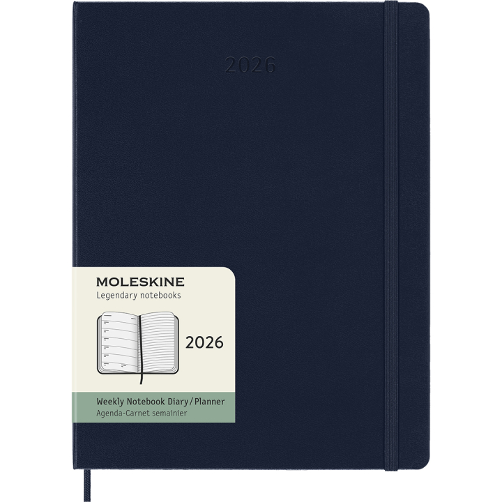 Kalender 12M Weekly Notebook 2026 Hardcover XL Sapphire Blue i gruppen Papir & Blok / Kalendere / 12 mdr kalendere hos Pen Store (136128)
