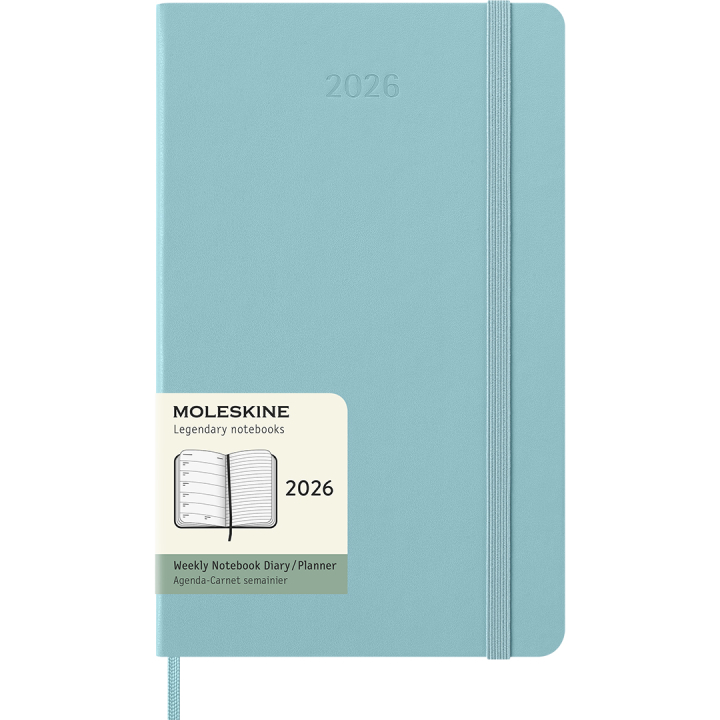 Kalender 12M Weekly Notebook 2026 Hardcover Large Aquamarine i gruppen Papir & Blok / Kalendere / 12 mdr kalendere hos Pen Store (136132)