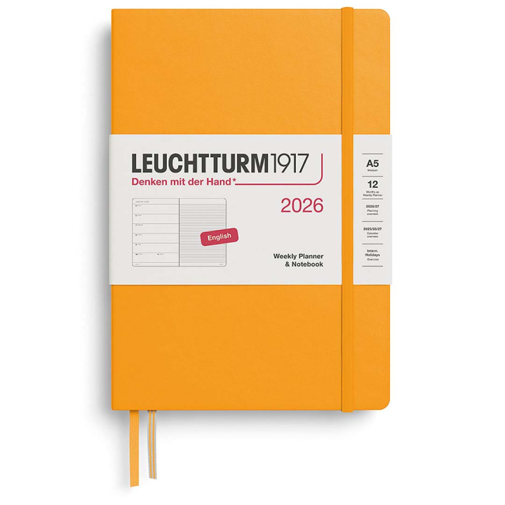 Kalender Weekly Planner & Notebook 2026 A5 Rising Sun i gruppen Papir & Blok / Kalendere / 12 mdr kalendere hos Pen Store (136221)