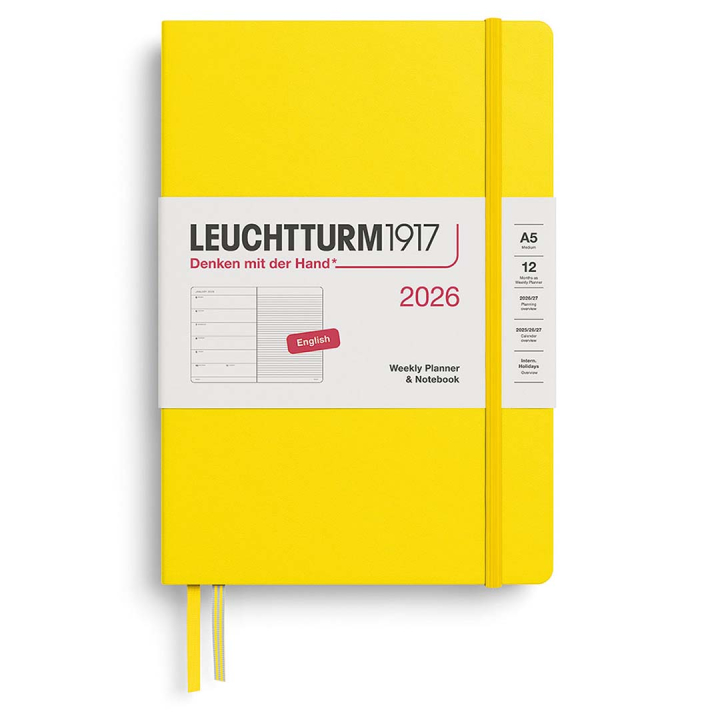 Kalender Weekly Planner & Notebook 2026 A5 Lemon i gruppen Papir & Blok / Kalendere / 12 mdr kalendere hos Pen Store (136222)