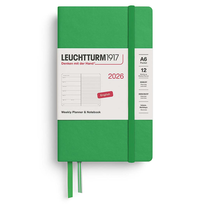 Kalender Weekly Planner & Notebook 2026 A6 Spring Leaf i gruppen Papir & Blok / Kalendere / 12 mdr kalendere hos Pen Store (136234)