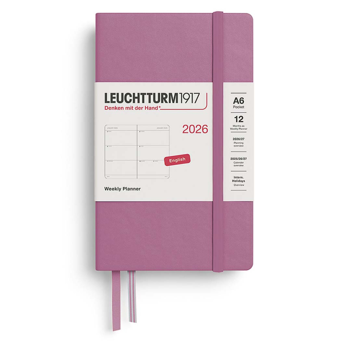 Kalender Weekly Planner 2026 A6 Dusty Rose i gruppen Papir & Blok / Kalendere / 12 mdr kalendere hos Pen Store (136260)