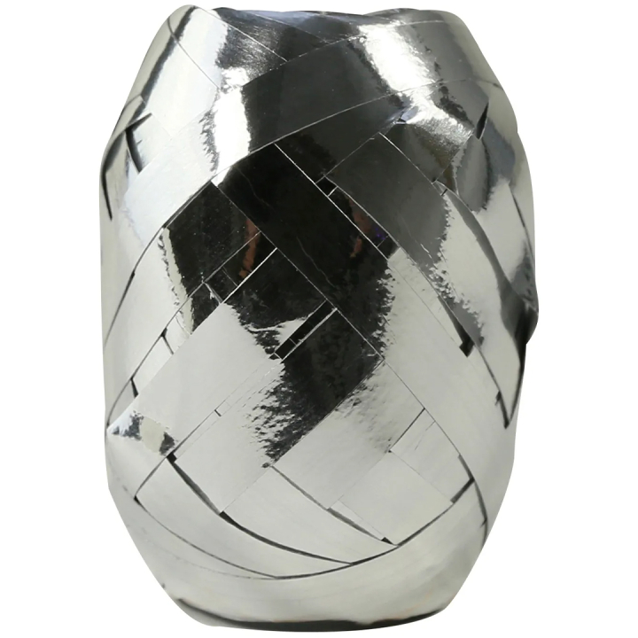 Gavebånd metallic 10m x 7 mm Sølv i gruppen Hobby & Kreativitet / Højtider og sæsoner / Indpakning hos Pen Store (136412)