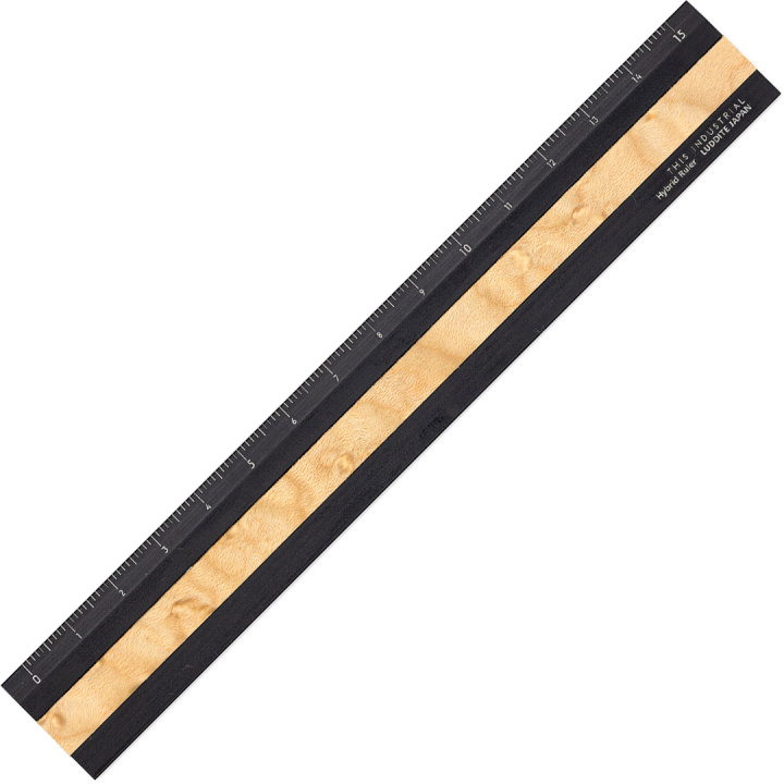Lineal Aluminium/Træ 15 cm Black/Bird's Eye Maple i gruppen Hobby & Kreativitet / Hobbytilbehør / Linealer hos Pen Store (136448)