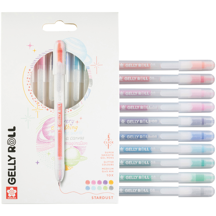 Gelly Roll Click Stardust Glitter 10-pak i gruppen Produktserie / Sakura Gelly Roll hos Pen Store (136606)