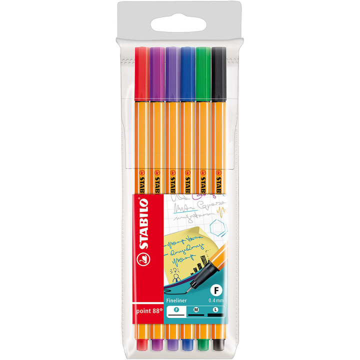 Point 88 Fineliner 6-pak i gruppen Penne / Skrive / Fineliners hos Pen Store (136790)