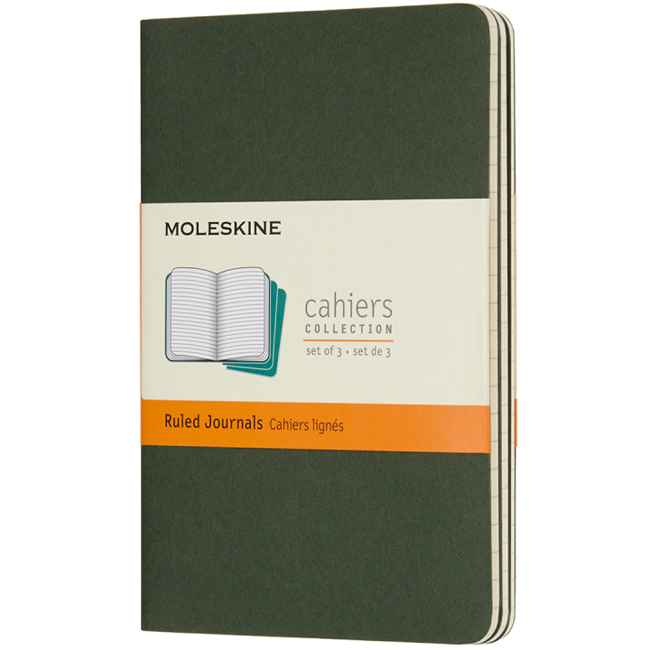 Cahier Notebook Pocket Green Linjeret i gruppen Papir & Blokke / Skriv og noter / Notesbøger hos Pen Store (136809)