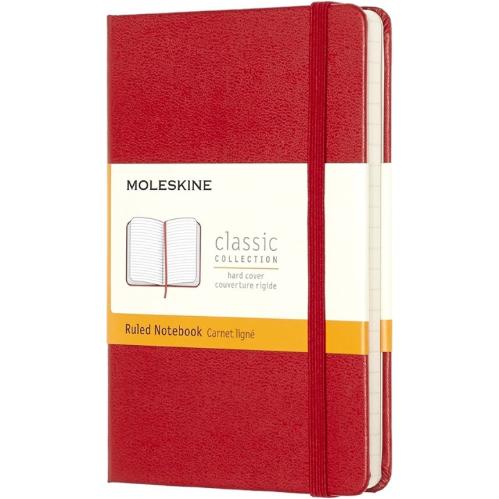Classic Hard Cover Notebook Pocket Red i gruppen Papir & Blok / Skriv og noter / Notesbøger hos Pen Store (136819_r)