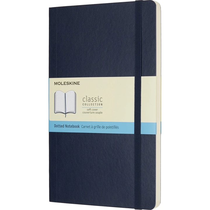 Classic Soft Cover Notebook Large Blue Dotted i gruppen Papir & Blok / Skriv og noter / Notesbøger hos Pen Store (136828)