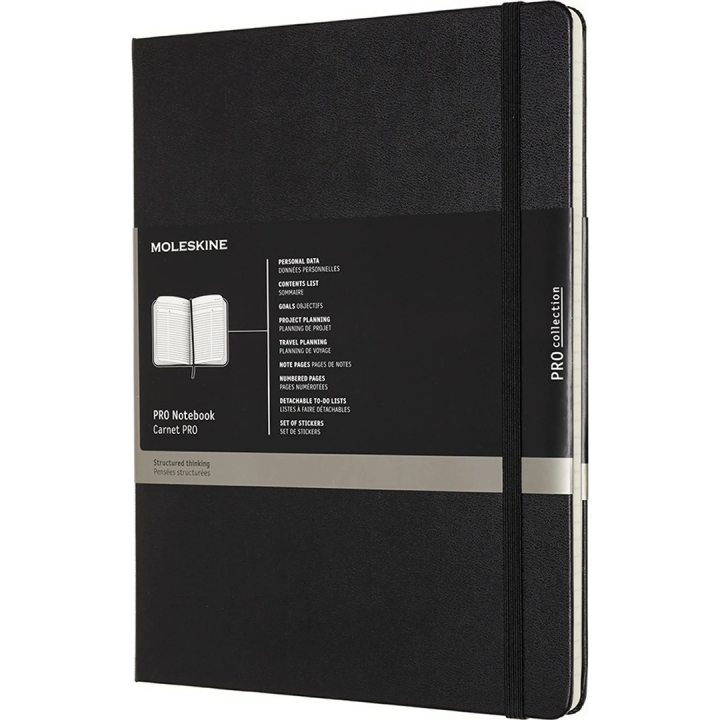 Pro Hard Cover Notebook XL Black Linjeret i gruppen Papir & Blokke / Skriv og noter / Notesbøger hos Pen Store (136836)