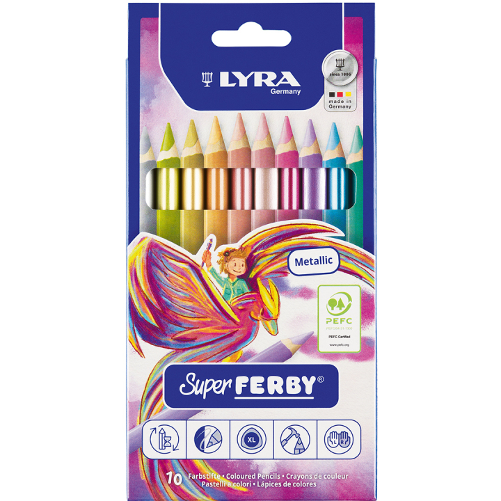 Super Ferby 10-pak metallic (3+) i gruppen Kids / Børnepenne / Farveblyanter til børn hos Pen Store (136892)