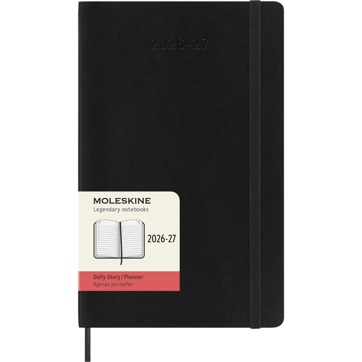 Kalender 18M Daily Soft Cover Large Black i gruppen Papir & Blokke / Kalendere / 18 mdr kalendere hos Pen Store (137015)