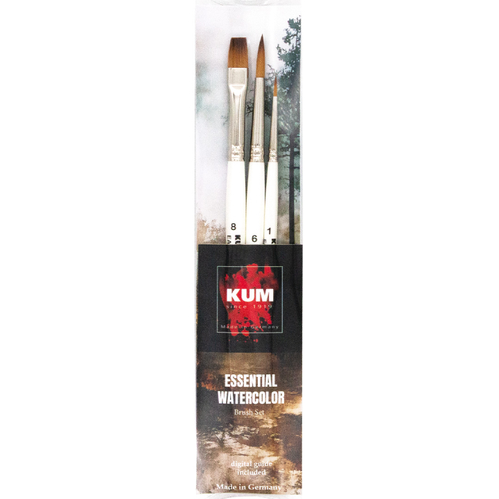 Syntetpensler Akvarel Essential 3-sæt i gruppen Kunstnerartikler / Pensler / Akvarelpensler hos Pen Store (137033)