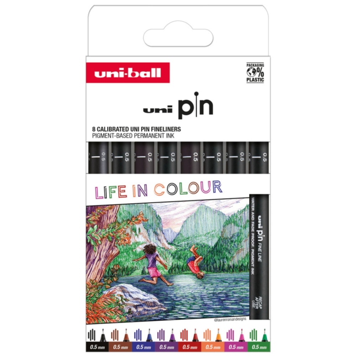 Pin Fine Line Colours 8-sæt i gruppen Penne / Kunstnerpenne / Fineliners hos Pen Store (137085)