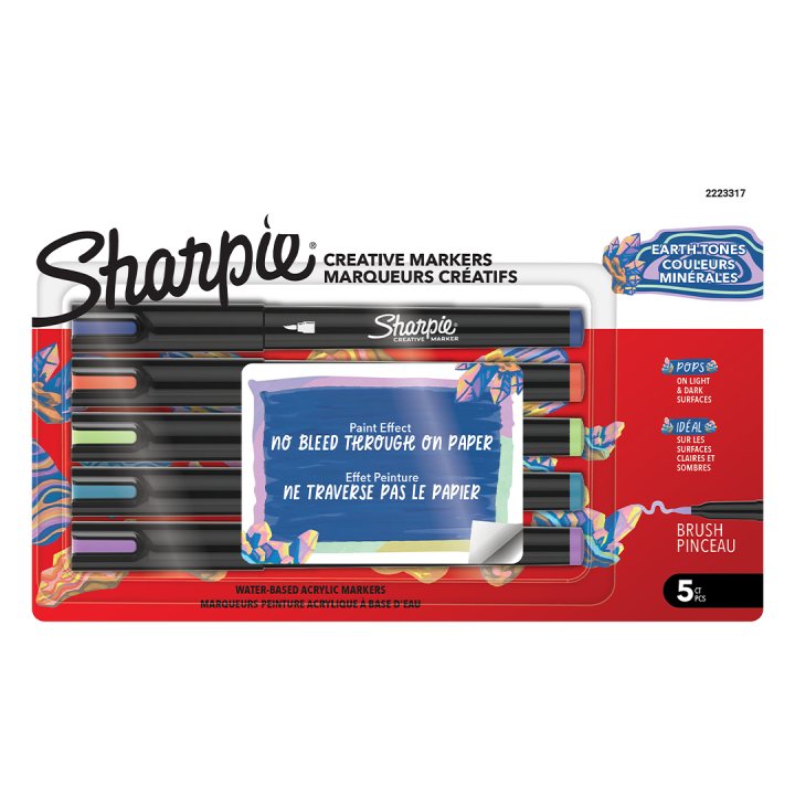 Creative Marker Brush Tip 5‑pakke Earth Tones i gruppen Penne / Kunstnerpenne / Akrylmarkers hos Pen Store (137402)