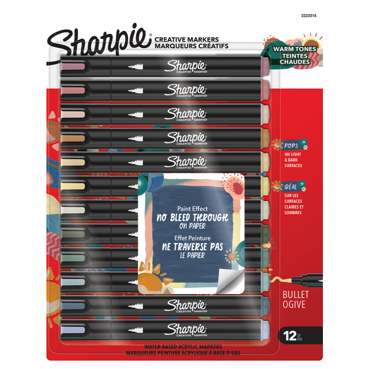Creative Marker Bullet Tip 12‑pakke Warm Tones i gruppen Penne / Kunstnerpenne / Akrylmarkers hos Pen Store (137408)
