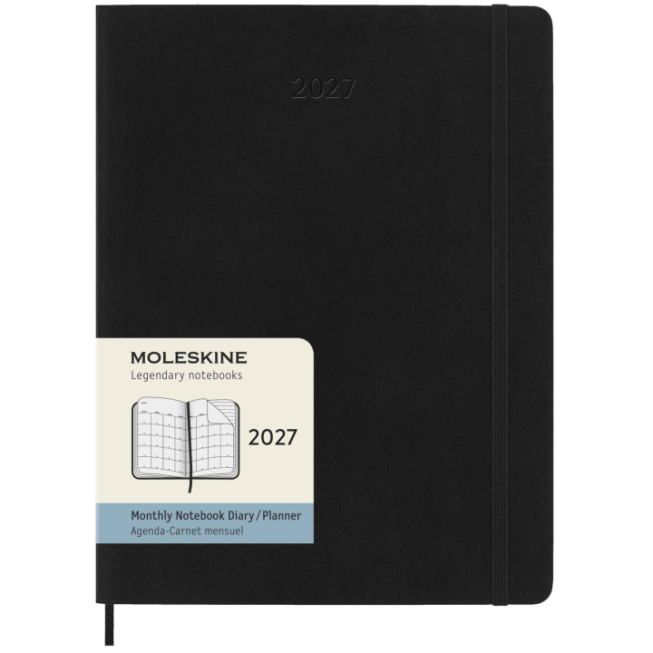 Kalender 12M Monthly 2027 Softcover XL Black i gruppen Papir & Blokke / Kalendere / 12 mdr kalendere hos Pen Store (137441)