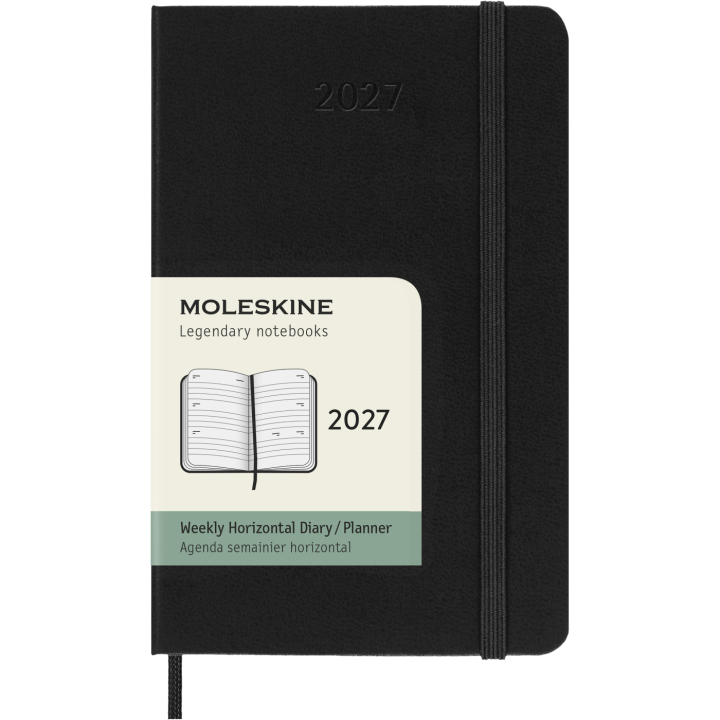 Kalender 12M Weekly Horizontal 2027 Hardcover Pocket Black i gruppen Papir & Blokke / Kalendere / 12 mdr kalendere hos Pen Store (137448)