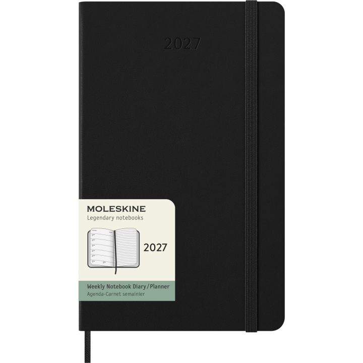 Kalender 12M Weekly Notebook 2027 Hardcover Large Black  i gruppen Papir & Blokke / Kalendere / 12 mdr kalendere hos Pen Store (137450)