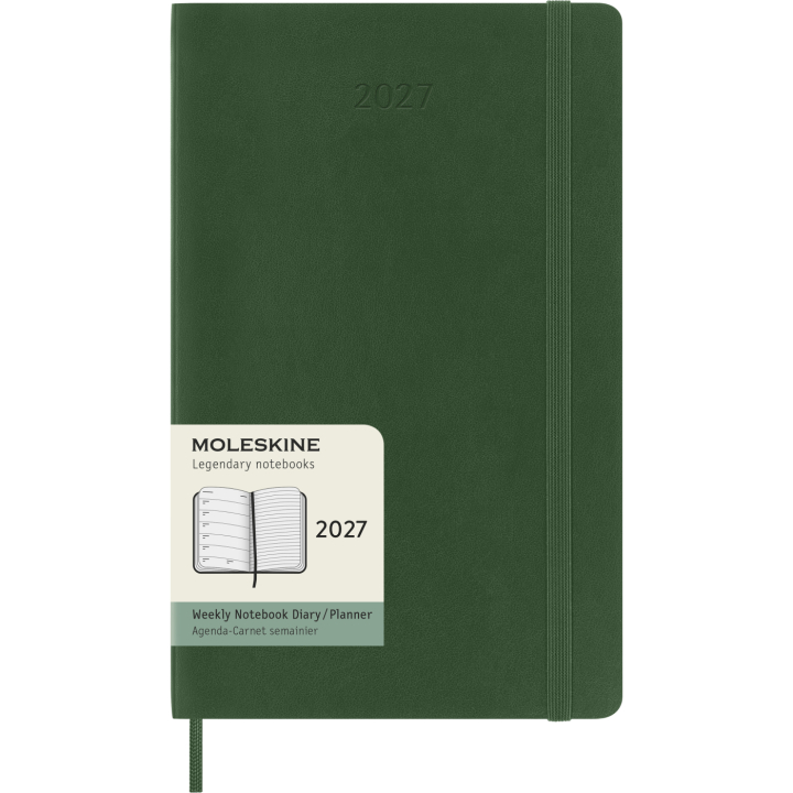 Kalender 12M Weekly Notebook 2027 Softcover Large Myrtle Green  i gruppen Papir & Blokke / Kalendere / 12 mdr kalendere hos Pen Store (137453)