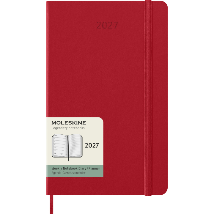 Kalender 12M Weekly Notebook 2027 Hardcover Large Red i gruppen Papir & Blokke / Kalendere / 12 mdr kalendere hos Pen Store (137455)