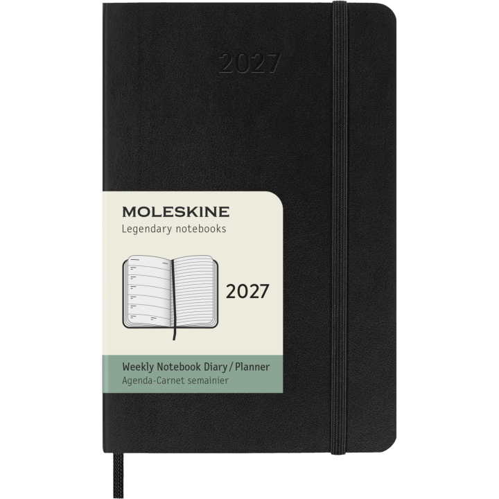 Kalender 12M Weekly Notebook 2027 Softcover Pocket Black  i gruppen Papir & Blokke / Kalendere / 12 mdr kalendere hos Pen Store (137459)