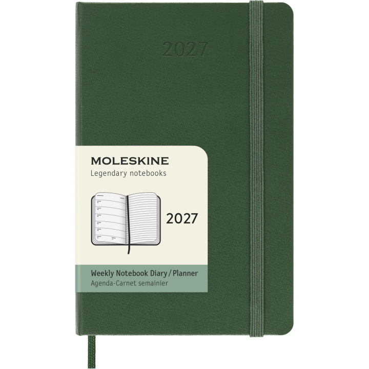 Kalender 12M Weekly Notebook 2027 Hardcover Pocket Myrtle Green i gruppen Papir & Blokke / Kalendere / 12 mdr kalendere hos Pen Store (137460)