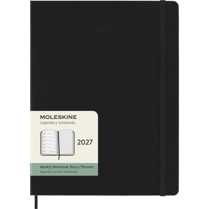 Kalender 12M Weekly Notebook 2027 Hardcover XL Black  i gruppen Papir & Blokke / Kalendere / 12 mdr kalendere hos Pen Store (137466)