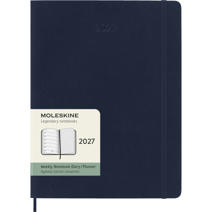 Kalender 12M Weekly Notebook 2027 Softcover XL Sapphire Blue i gruppen Papir & Blokke / Kalendere / 12 mdr kalendere hos Pen Store (137469)