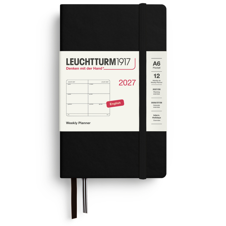 Kalender Weekly Planner 2027 A6 Black i gruppen Papir & Blokke / Kalendere / 12 mdr kalendere hos Pen Store (137479)