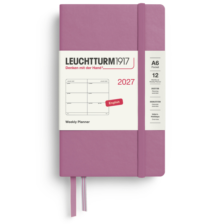 Kalender Weekly Planner 2027 A6 Dusty Rose i gruppen Papir & Blokke / Kalendere / 12 mdr kalendere hos Pen Store (137480)