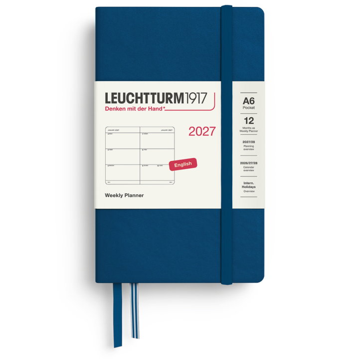Kalender Weekly Planner 2027 A6 Indigo i gruppen Papir & Blokke / Kalendere / 12 mdr kalendere hos Pen Store (137485)