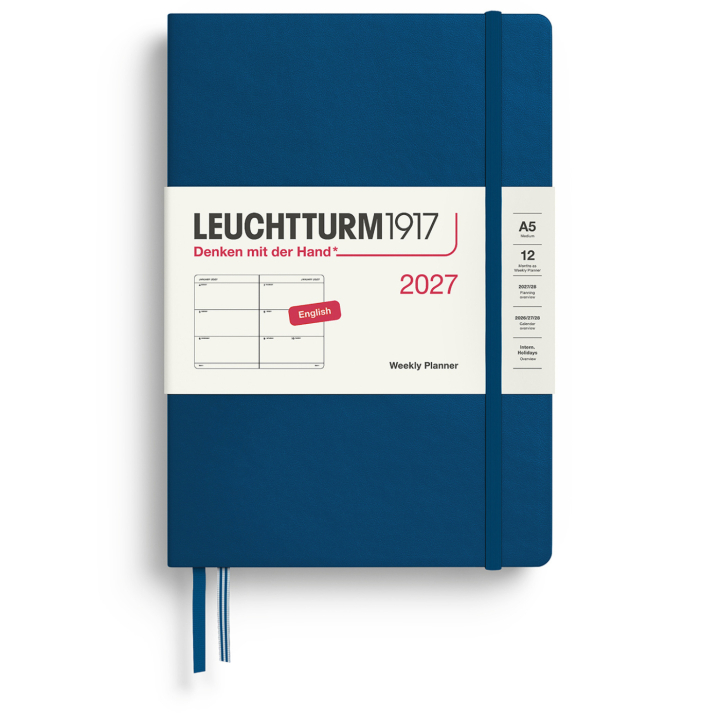 Kalender Weekly Planner 2027 A5 Indigo i gruppen Papir & Blokke / Kalendere / 12 mdr kalendere hos Pen Store (137492)